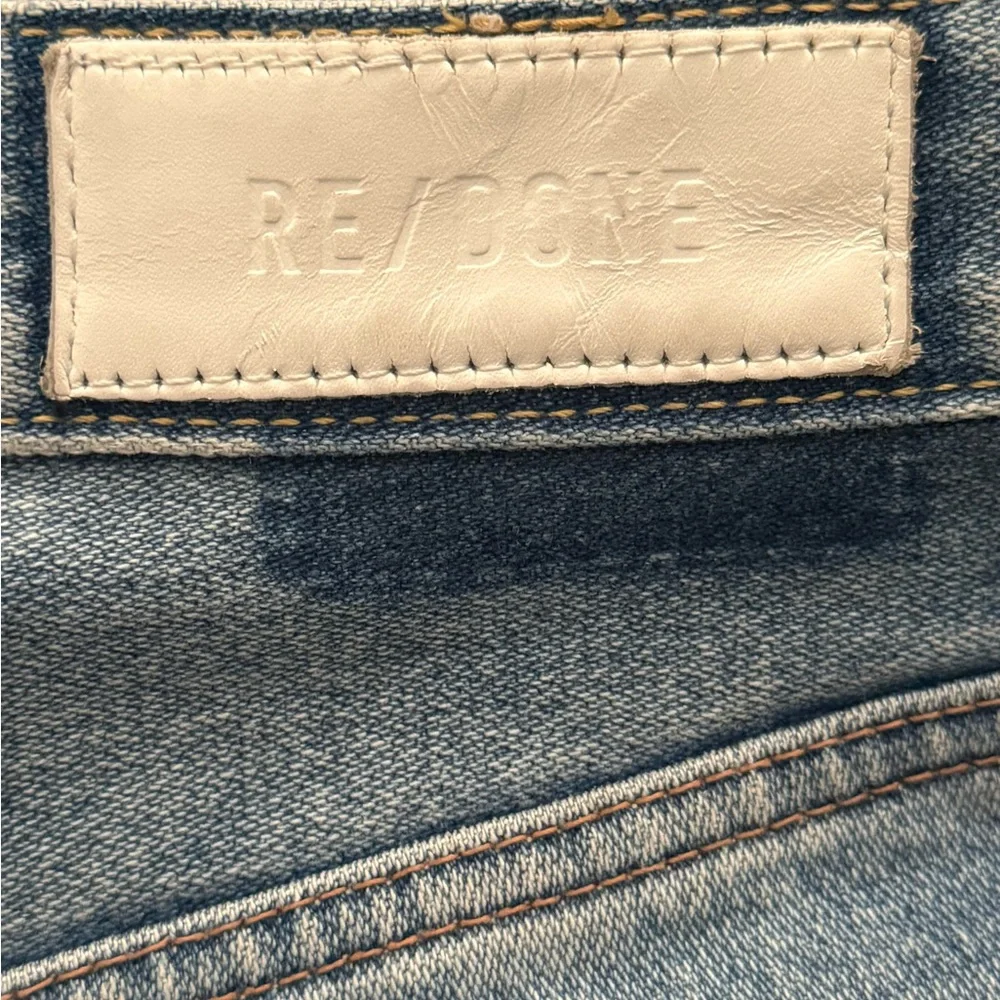 RE/DONE 90s High Rise Straight Jeans Distressed Knee Vintage Wash Denim Size 27 - Picture 8 of 13